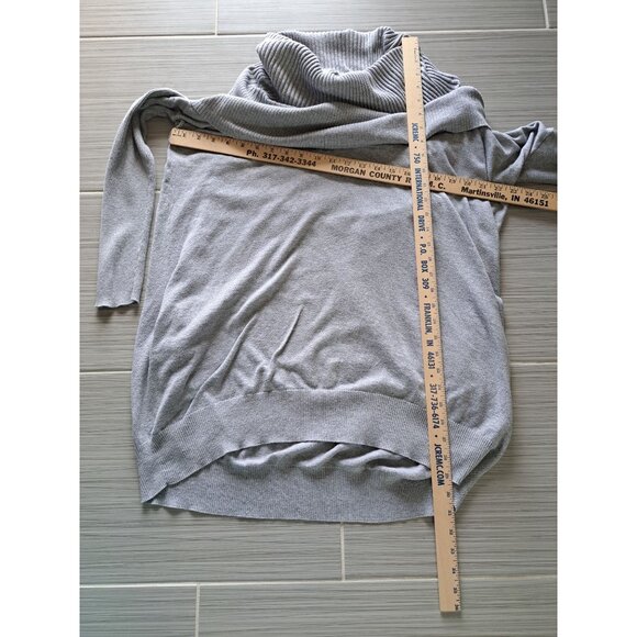 Victorias Secret Cashmere Bld Gray Off Shoulder Ribbed Knit Oversized Sweater M - Picture 6 of 9